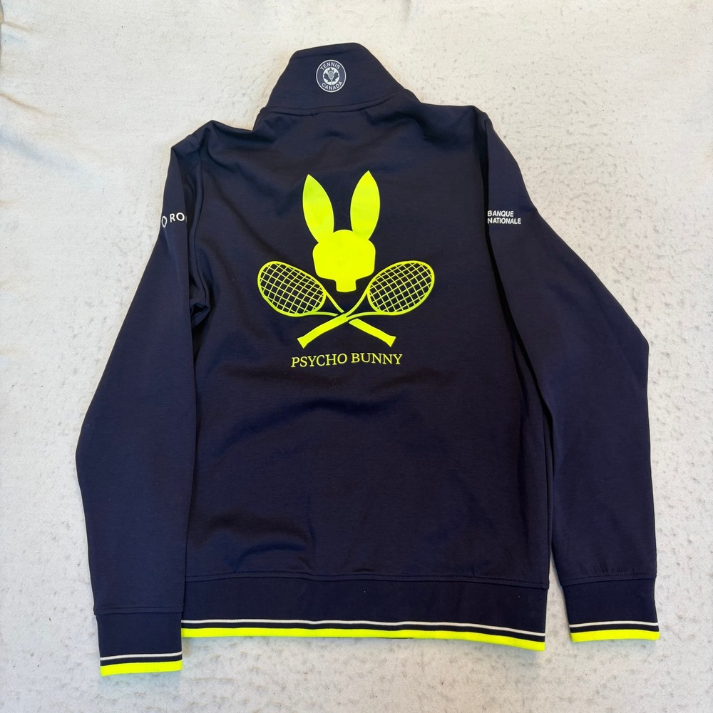 NWT! Psycho Bunny NBO Committee Staff Track Jacket Mens S Navy Yellow B6J247TCMF